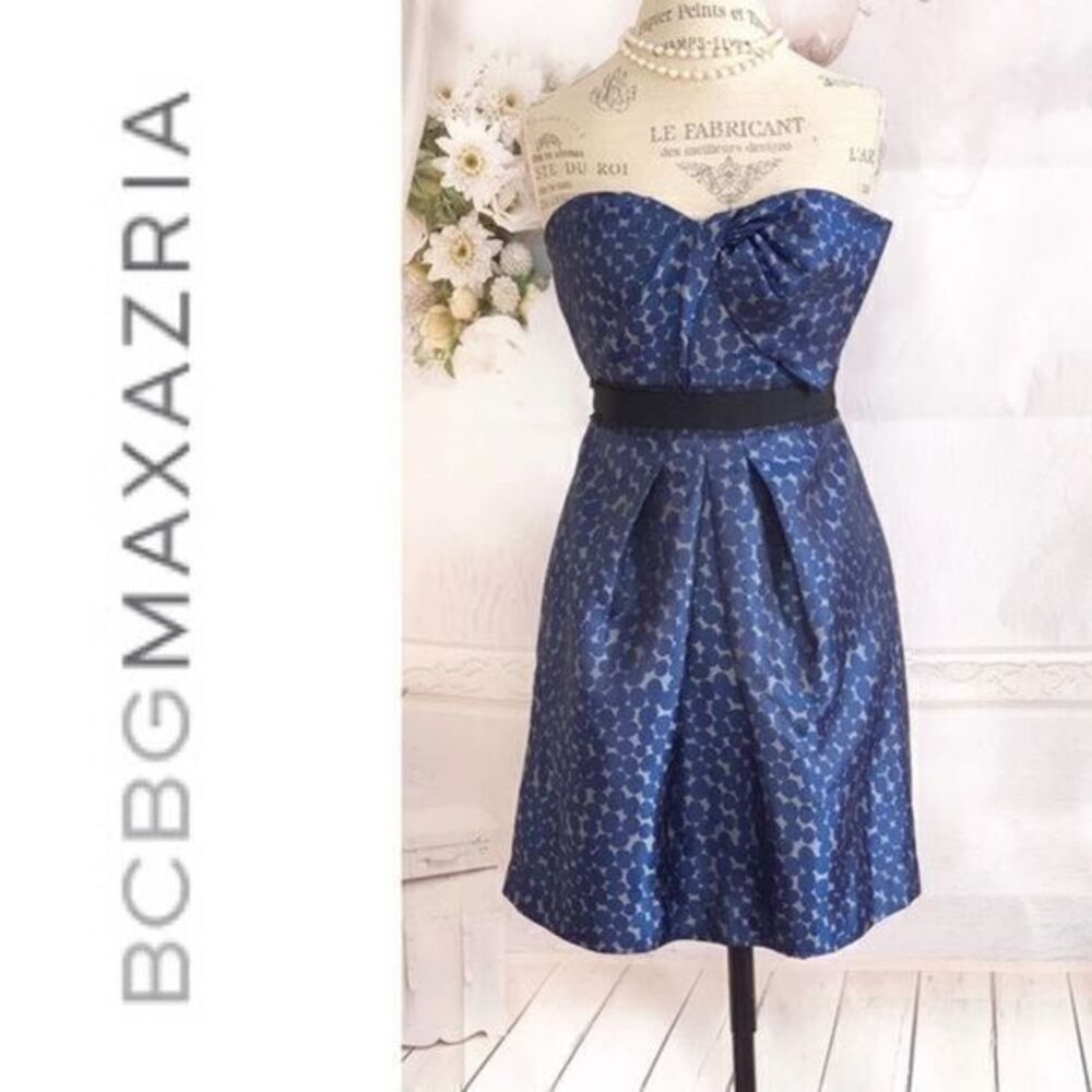 BCBGENERATION Polka Dot Party Strapless Dress